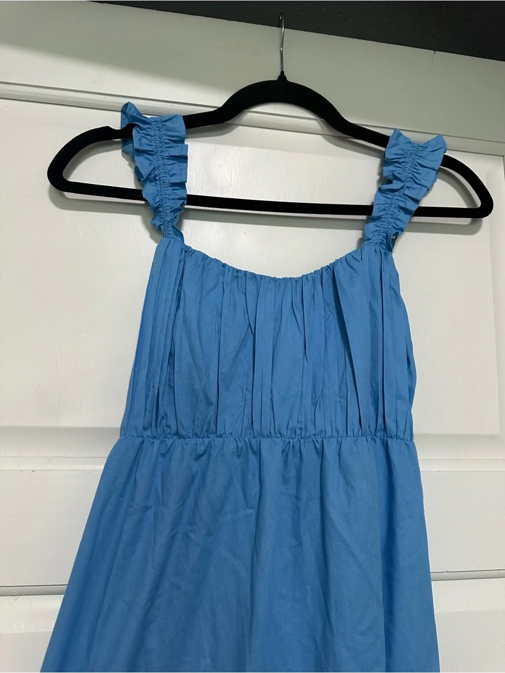 Abercrombie & Fitch Blue Ruffled Strap Maxi Dress
